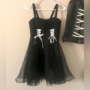 NWOT Japanese brand Honey Cinnamon corset tutu tulle mini dress in black